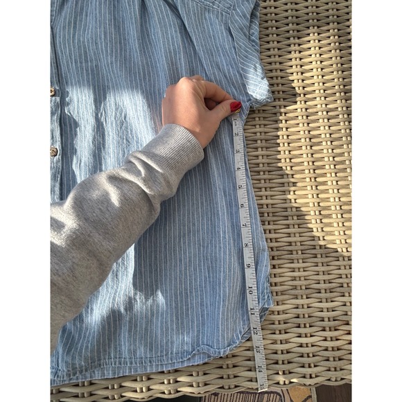 Faherty Breeze Striped Linen Blend Buttondown Shirt Small‎ layered boho classic - Picture 9 of 9